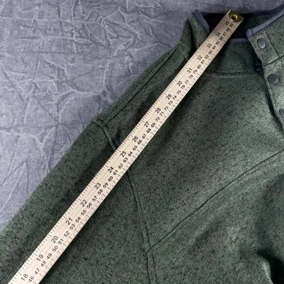 Eddie Bauer Sweater Men's XL Green 1/4 Button - Picture 5 of 6